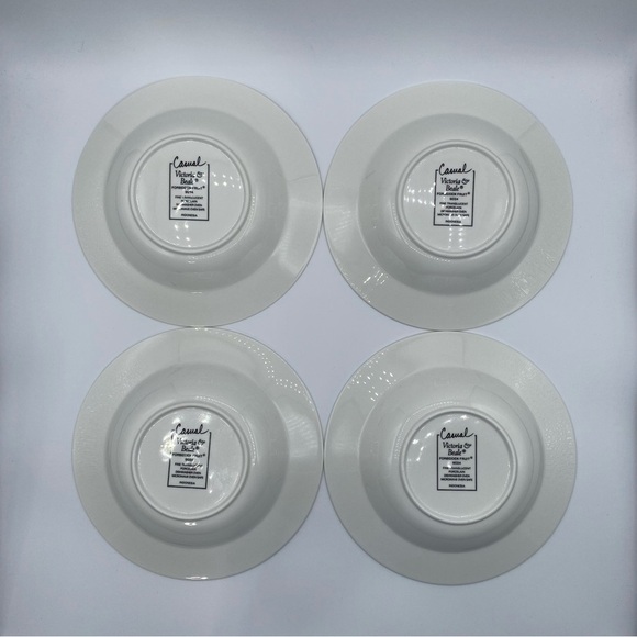 Casual Victoria & Beale Forbidden Fruit 4 8.5” Rimmed Soup Bowls Fine Porcelain - Picture 5 of 16